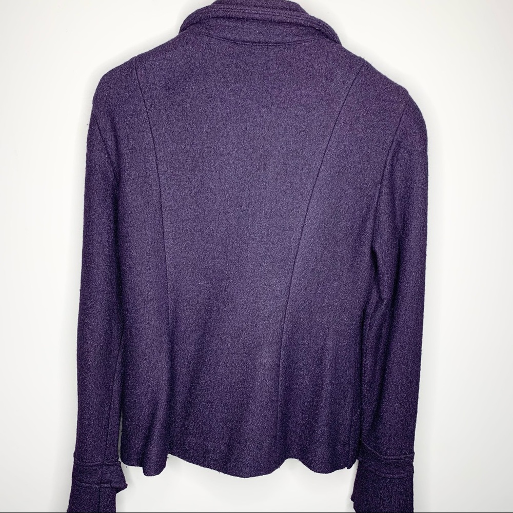 CUPIO Purple Boiled Wool Ruffle Jacket Medium - Picture 8 of 8